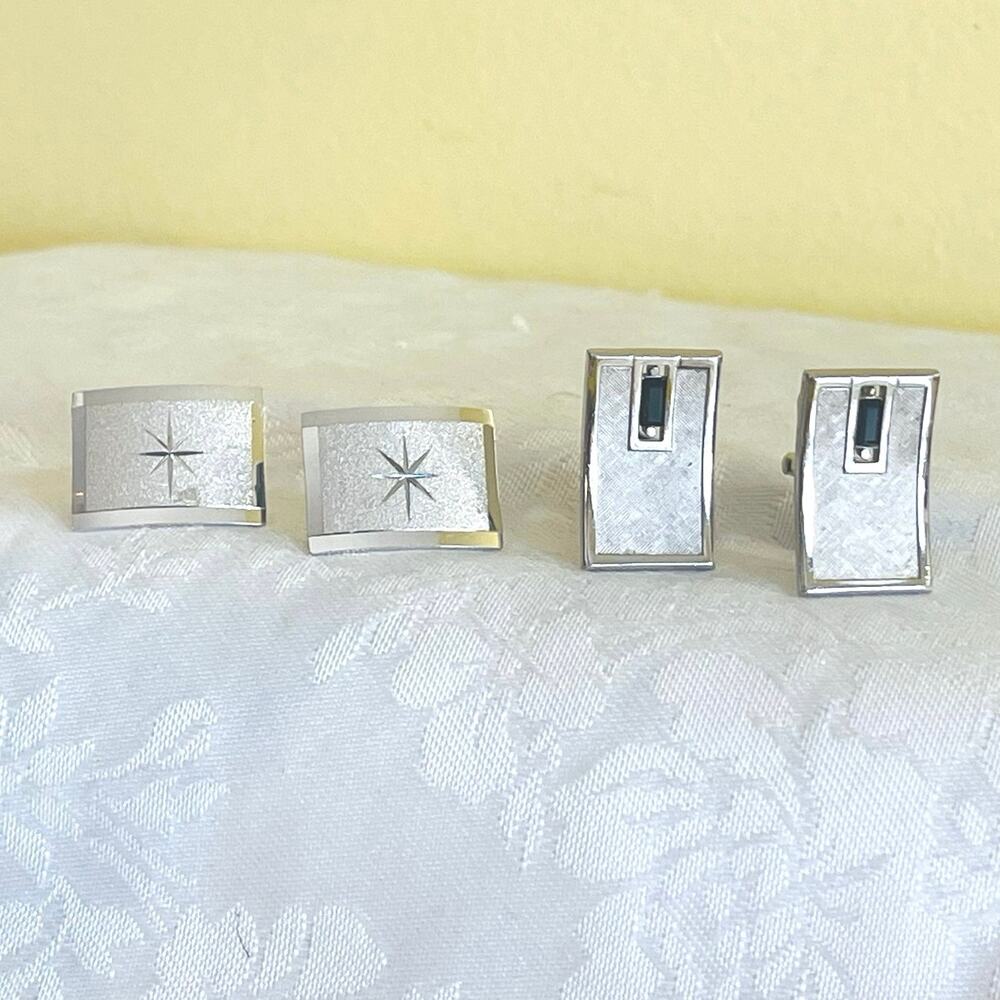 Cufflinks Vintage Silver Tone 1 - SWANK Jewelry Accessories Cuff
